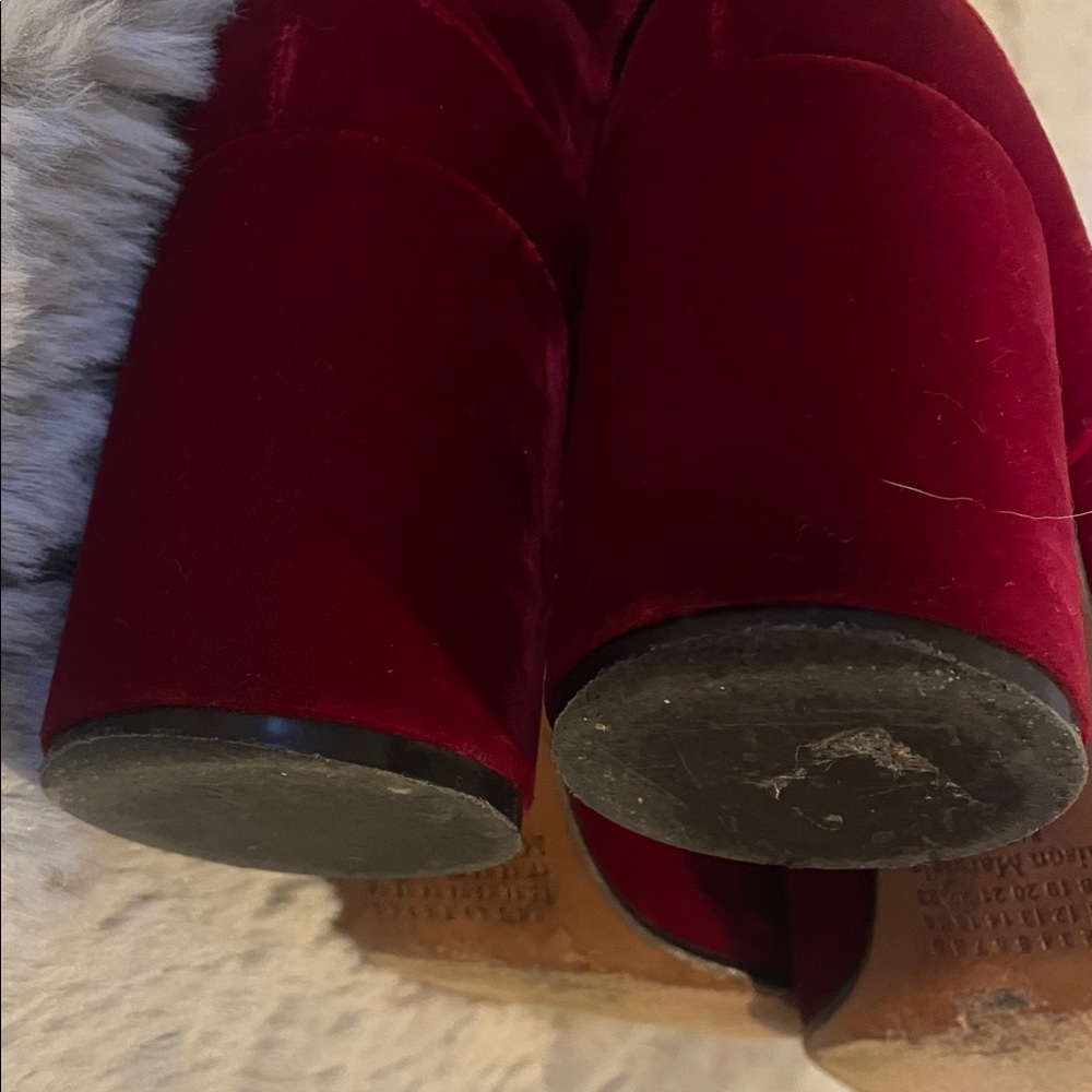 Maison Martin Margiela Red Velvet Tabi Heeled Boots 37 7 - Picture 8 of 12